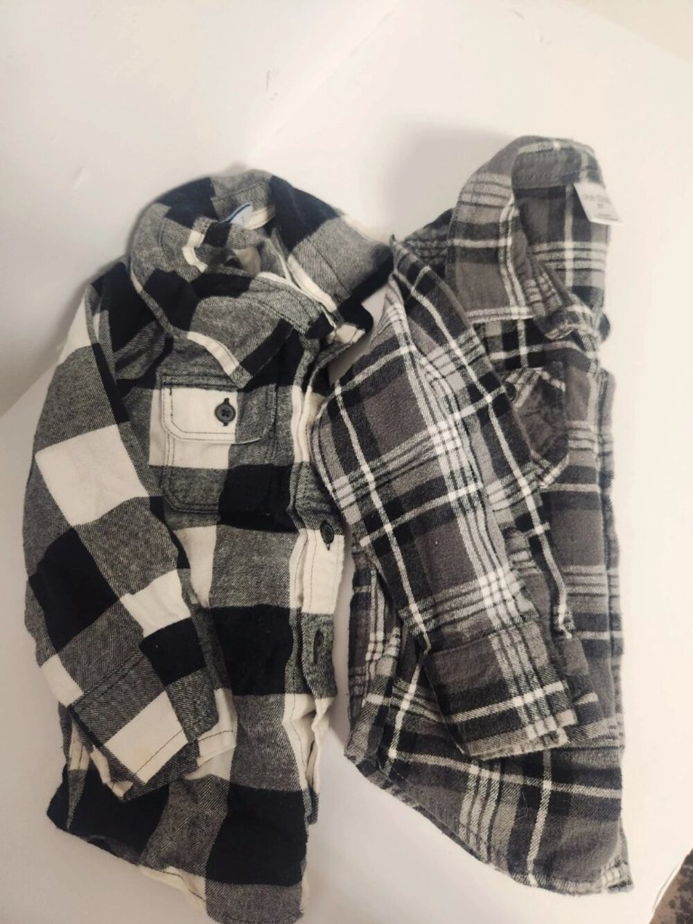 Flannel shirts lot of 2 toddler 3t black plaid